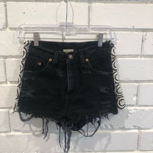 Black shorts with side detail